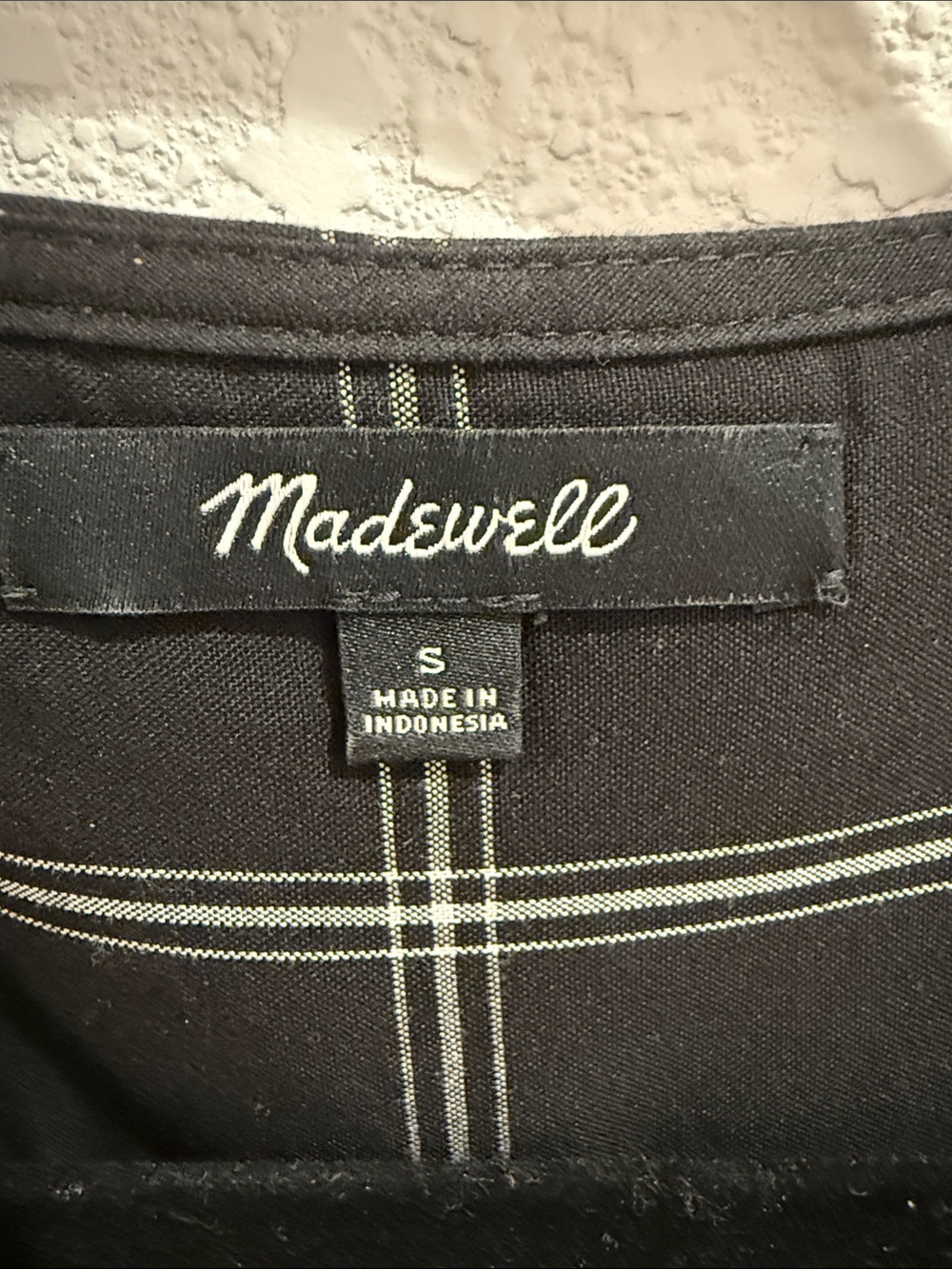 Madewell Black and White Plaid Tie-Waist Blouse - Picture 2 of 2